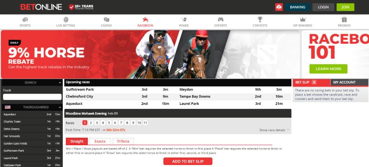 BetOnline Horse Racing Betting