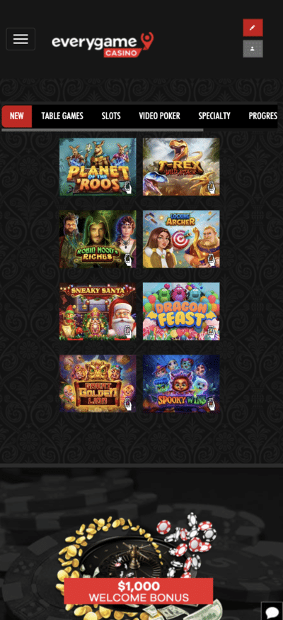 casino app Everygame list of new games