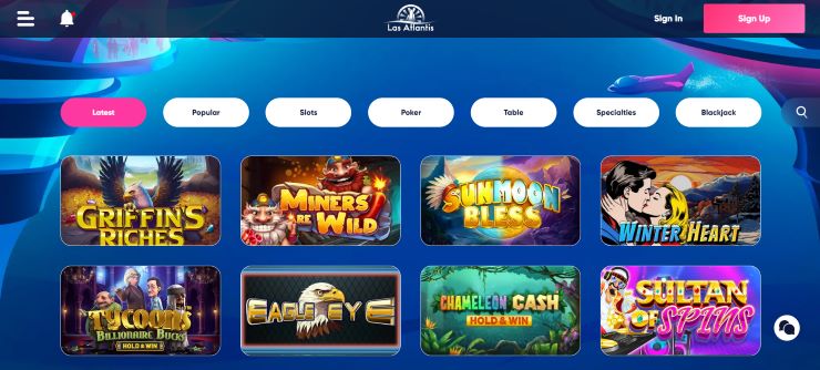offshore gambling partners Las Atlantis Casino list of games