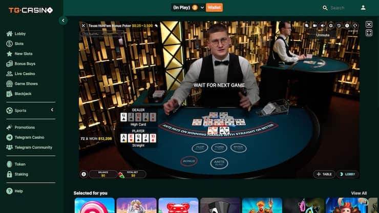 TG.Casino Live Crypto Poker