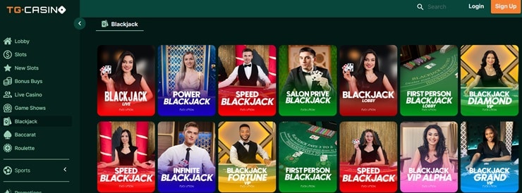 TG casino blackjack