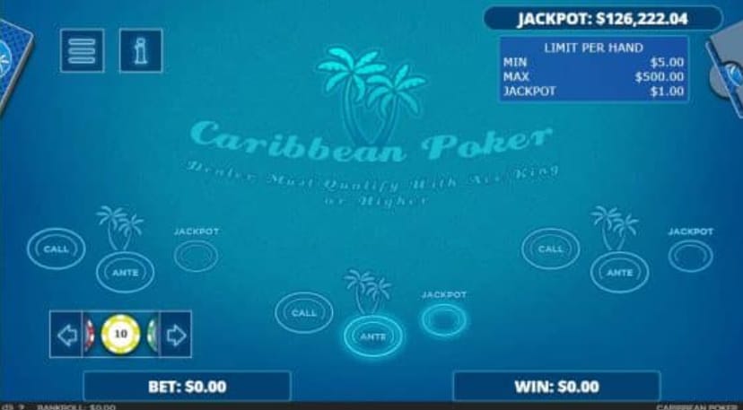 caribbean stud poker stake