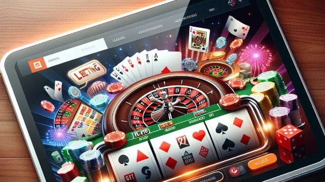 image of a slot game played on a tablet